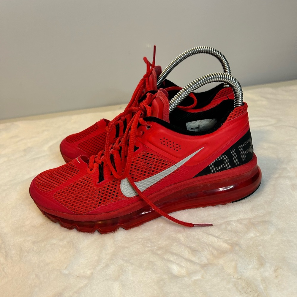 Nike Air Max Womens 8 Red Black Running Shoes Cushion Athletic Sneaker - Picture 13 of 15